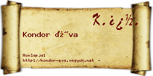 Kondor Éva névjegykártya