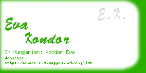eva kondor business card